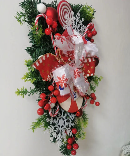 Guirlanda de bengala de doces, guirlanda de decoração de Natal