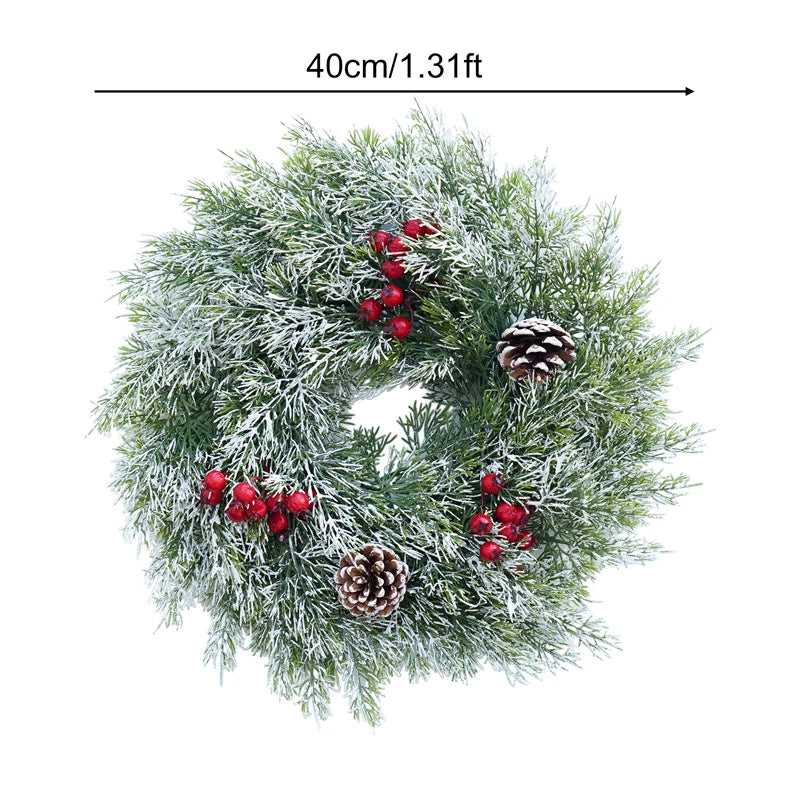 Guirlanda de Natal artificial corona decoração de guirlanda de Natal de plástico decorada
