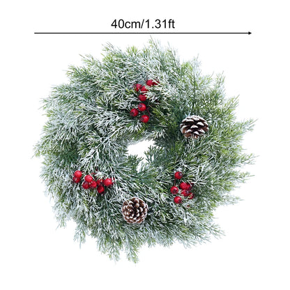 Guirlanda de Natal artificial corona decoração de guirlanda de Natal de plástico decorada