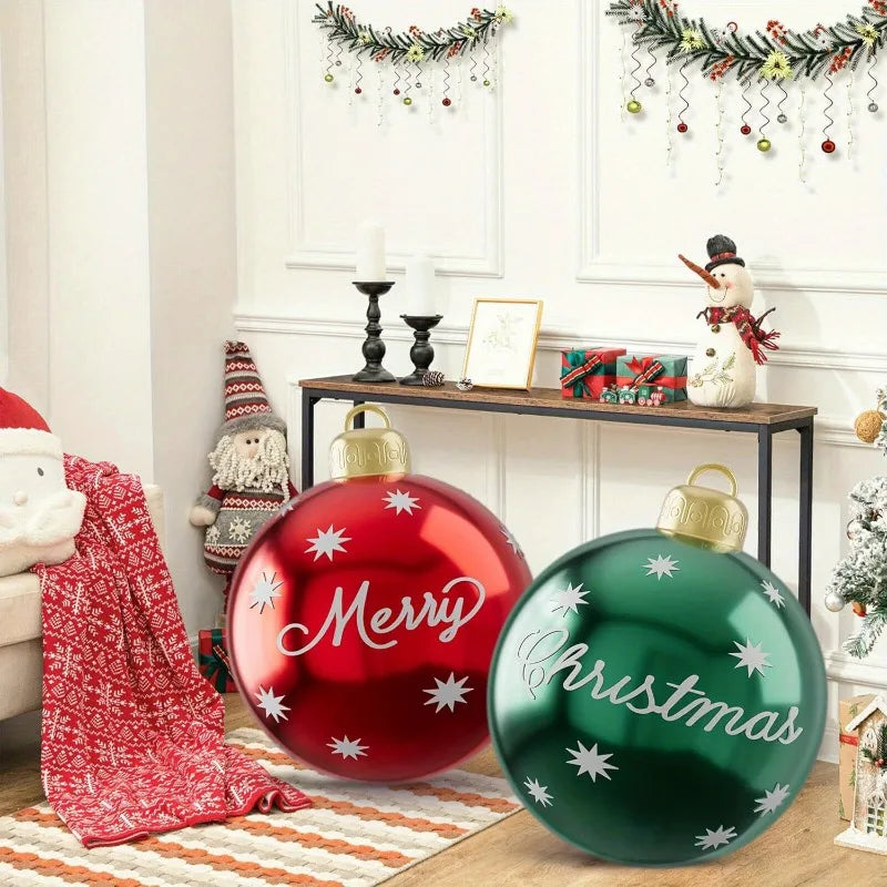 Bola De Natal Inflável 60CM PVC Ao Ar Livre 2 Unidades Bola De Natal Inflável