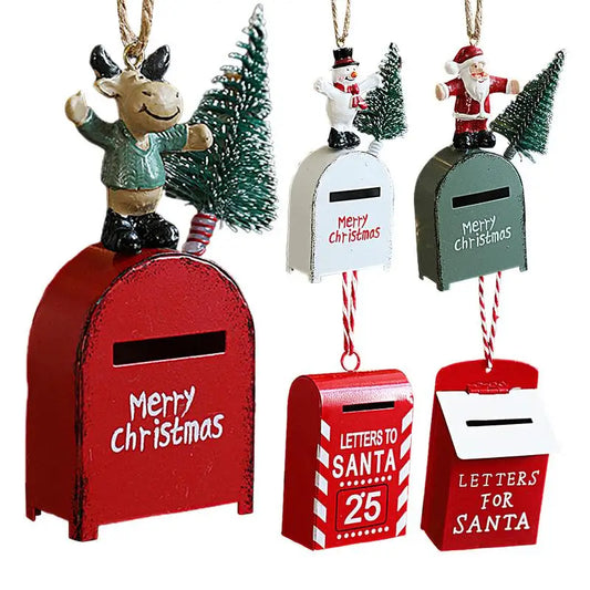 Caixas de cartão de Papai Noel | Caixas de envelope rústicas Porta-cartões de metal