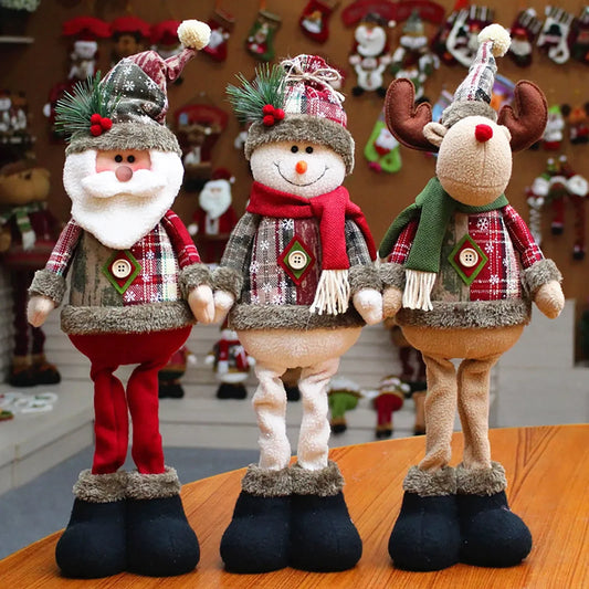 Boneco de Natal Kit Natal Trio Papai Noel Rena Decoração de Natal Boneco de Neve Chapéu