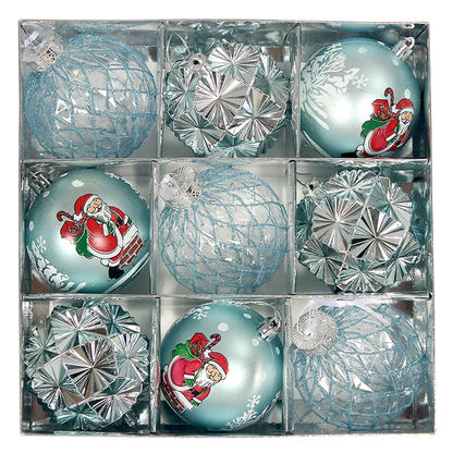 Bola de Natal 9 Peças Enfeites de Natal 3" Enfeites de Bola Natal Inquebrável Transparente