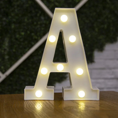 Letras de LED para letreiros, 26 letras iluminadas do alfabeto, luzes LED alimentadas