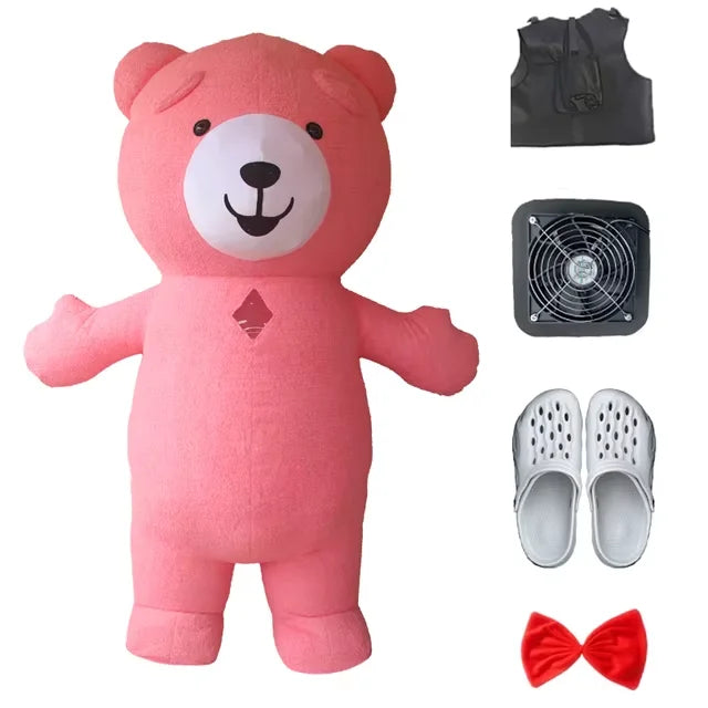 Fantasia Urso Polar Inflável Natal Mascote Traje kit Completo Mascote para Natal