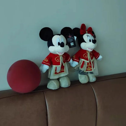 Boneco Mickey e Minnie Pelúcia Macio Disney - Pelúcia Mickey Disneylândia 36cm/24cm