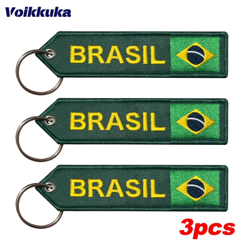 Chaveiro Copa do Mundo Anel Chaveiro Bandeira Nacional Brasileira Azul e Amarelo Misto