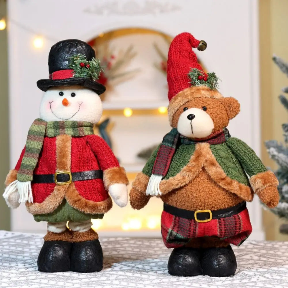 Papai Noel Decorativo Natal Enfeites de Natal de Retrátil, Boneco de neve, Alce, Papai noel