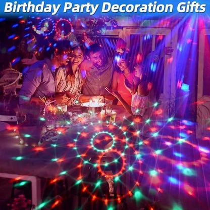 Mini Globo de Luz LED RGB Bola Maluca Iluminação Festa Natalino Som e Controle Remoto