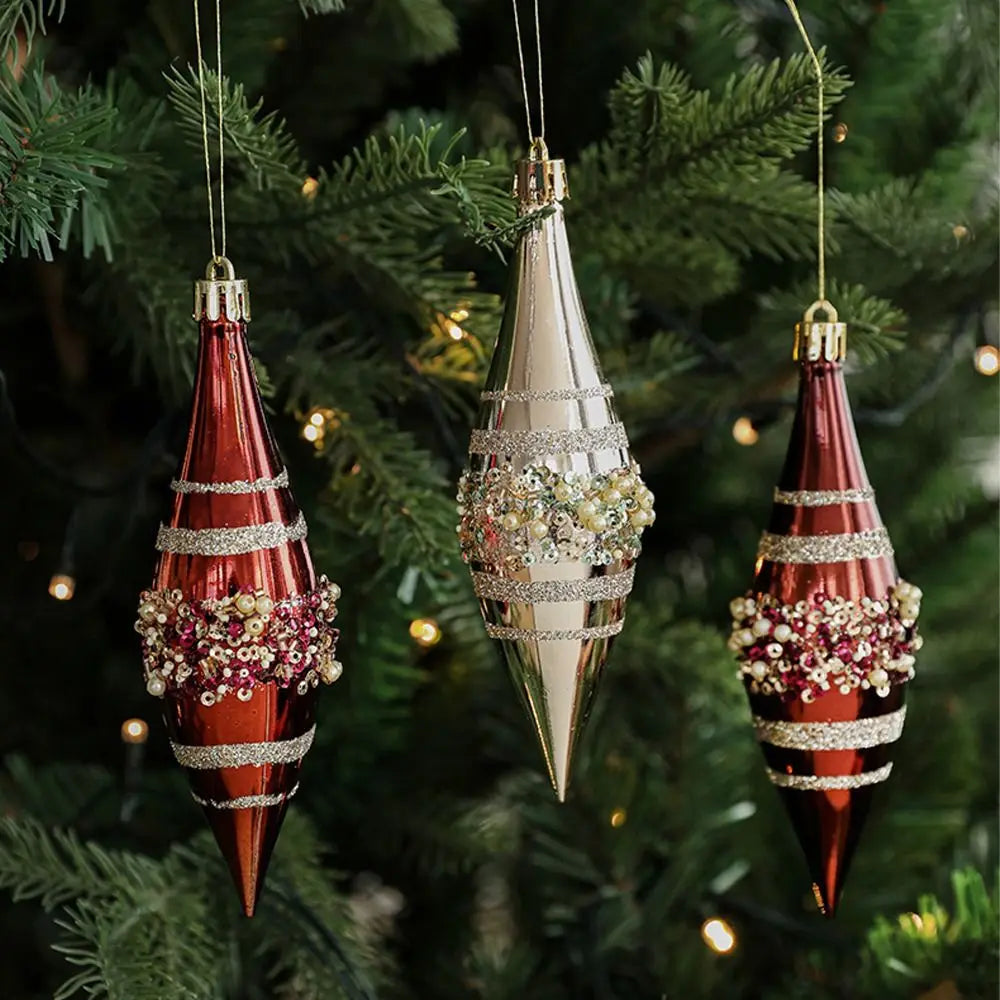 Bolas Natal Plástico Café/Bege Enfeite pendurado de Natal, enfeite de gota árvore de natal