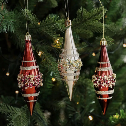 Bolas Natal Plástico Café/Bege Enfeite pendurado de Natal, enfeite de gota árvore de natal