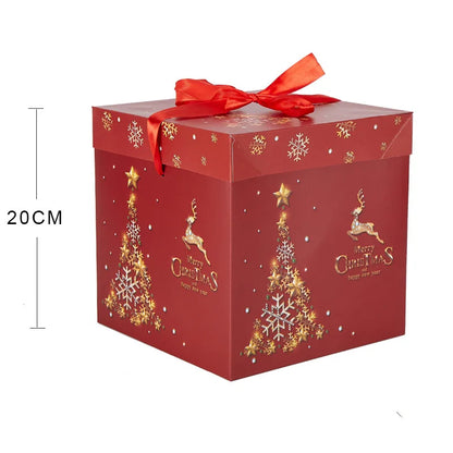 Caixas Natal Lindas 3 Caixas de Presente de Natal com Tampa e Caixas de Natal