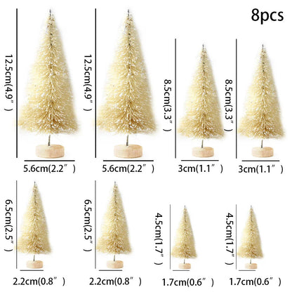 Árvore de Natal Artificial Decoração Natal 8 Peças Mini Pinheiro Artificial Natal Decoração