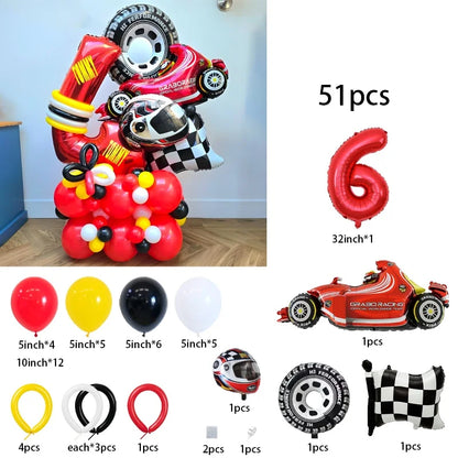 Kit Festa Hot Wheels Conjunto de 51 peças para decoração de festa com tema de corrida