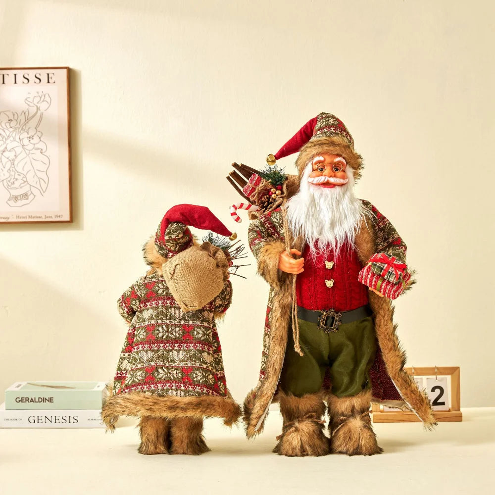 Enfeite Papai Noel Natal Estatuetas de Papai Noel | Figura de Natal de Papai Noel em pé