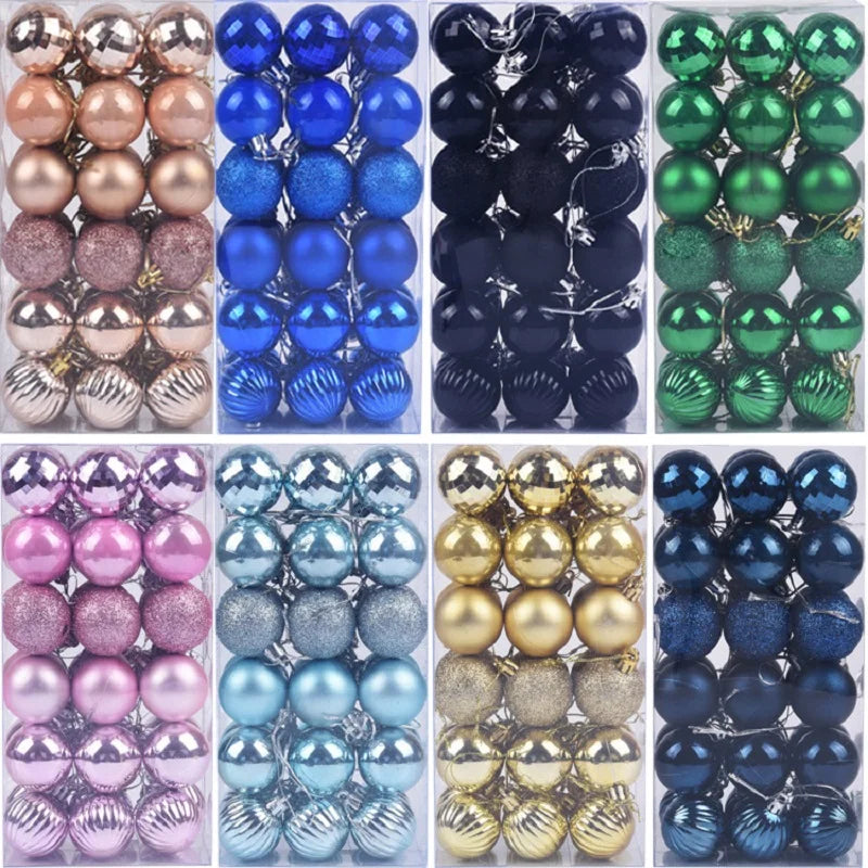 Bola de Natal conjunto de 36 peças de enfeite de árvore de Natal de 4 cm para aumentar