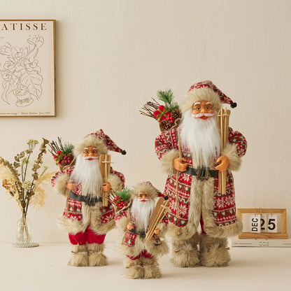 Boneco de Papai Noel - Decoração mesa Natal, estatuetas de Papai Noel, em pé, Papai Noel