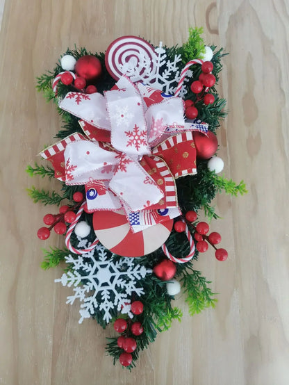 Guirlanda de bengala de doces, guirlanda de decoração de Natal