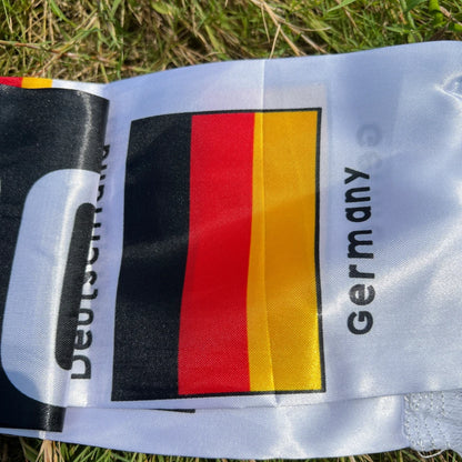 Cachecol de cetim para Copa do Mundo de torcedor de futebol com borla, ideal eventos