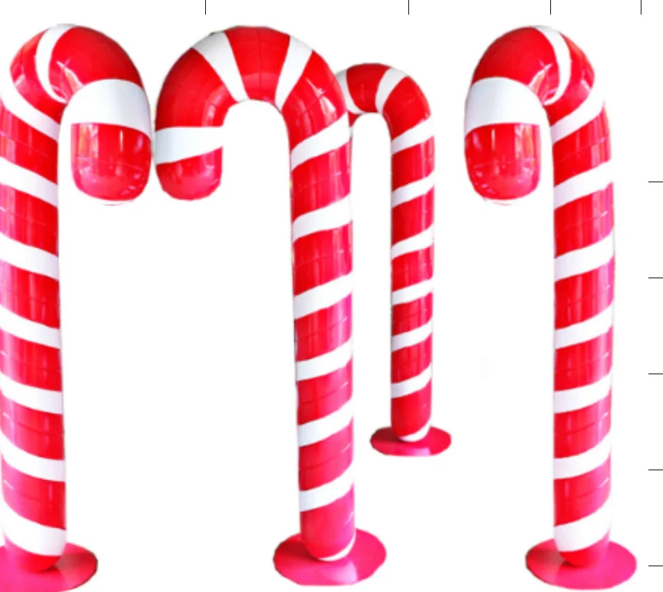 Bengala de Natal Gigante de Fibra de Vidro Pirulito Gigante para Shopping Cenário Natalino