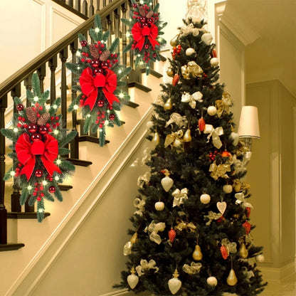 Guirlanda decorativa Azul, guirlanda de Natal pré-iluminadas sem fio para porta da frente