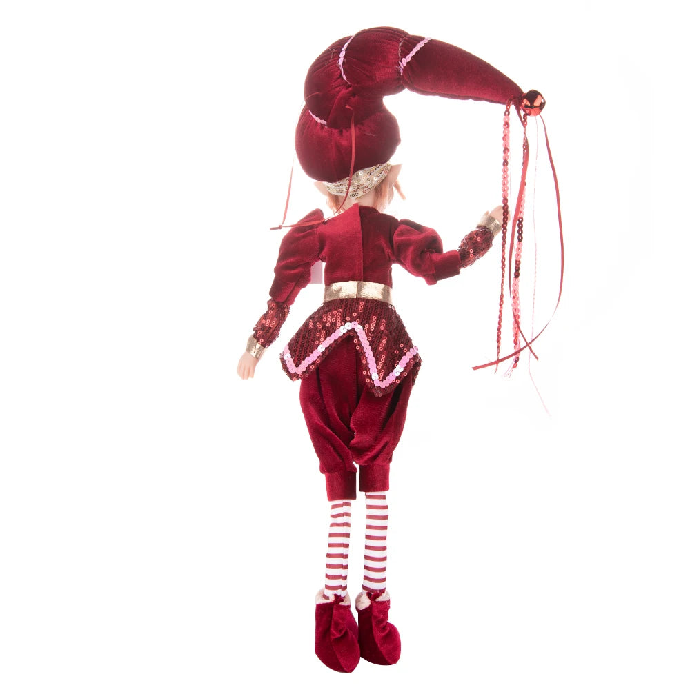 Elfo Decorativo para Shopping, Elfo Estatueta Pelúcia Artesanal Natal Vermelho, Verde, Rosa e Vinho