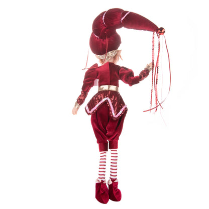 Elfo Decorativo para Shopping, Elfo Estatueta Pelúcia Artesanal Natal Vermelho, Verde, Rosa e Vinho