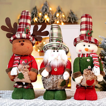 Boneco de Neve Alce em Pé, Boneco com Chapéu de Serapilheira, Pelúcia para Decoração