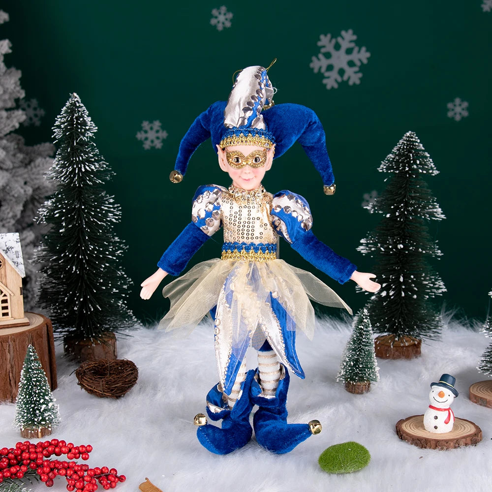 Fada do País das Maravilhas do Inverno de Natal, Grande - 45cm, Palhaço de Natal Decorativo