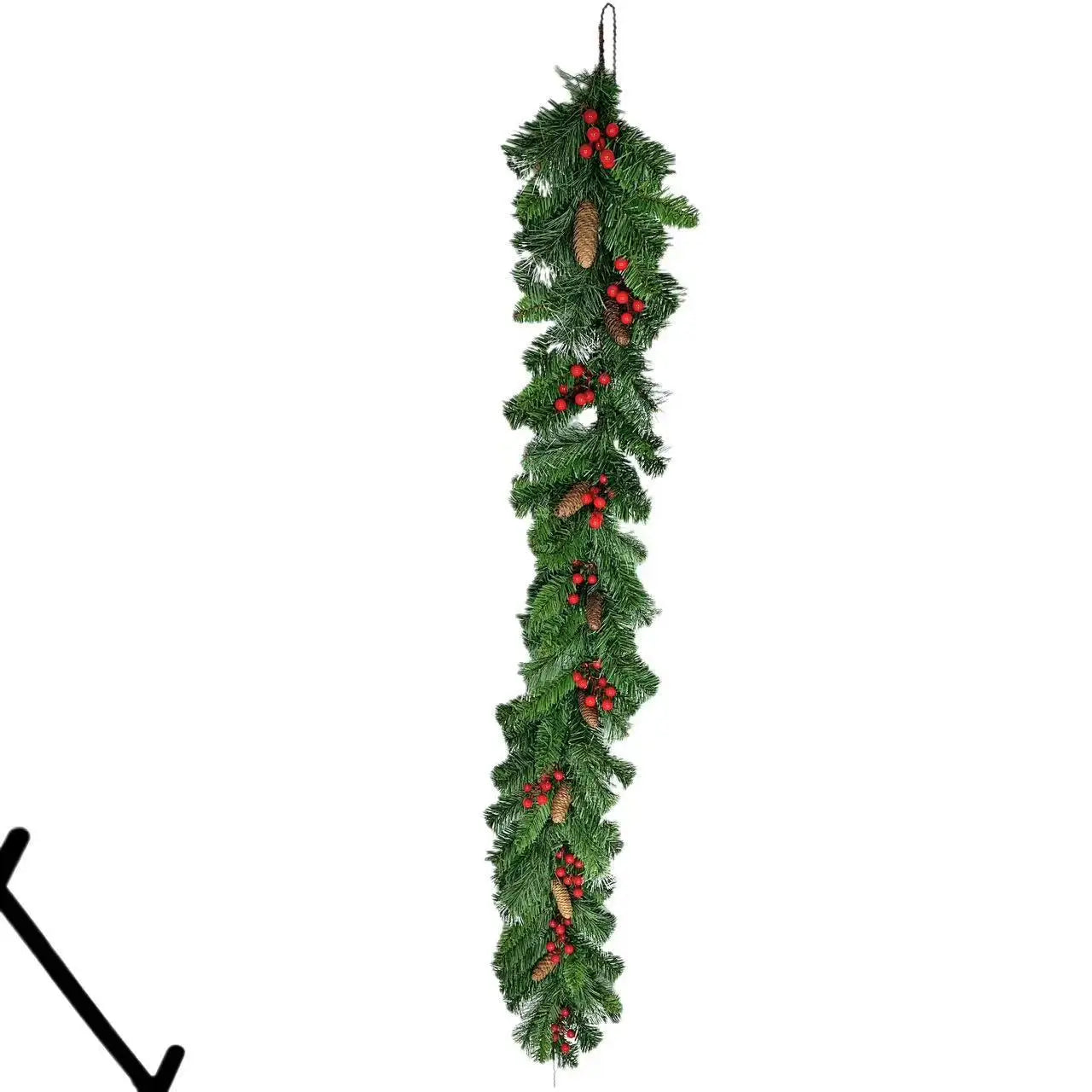 Decoração de Natal, Guirlanda Festão Aramado, 40cm e 60cm, Verde/Vermelho
