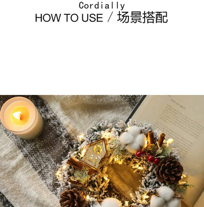 Guirlanda de outono de 50CM, elegante guirlanda de Natal champanhe dourado vermelho