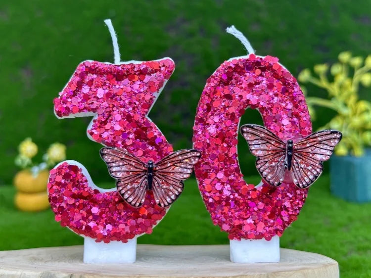 Velas com número de aniversário de 7 cm, velas de aniversário, design 3D, bolo aniversário