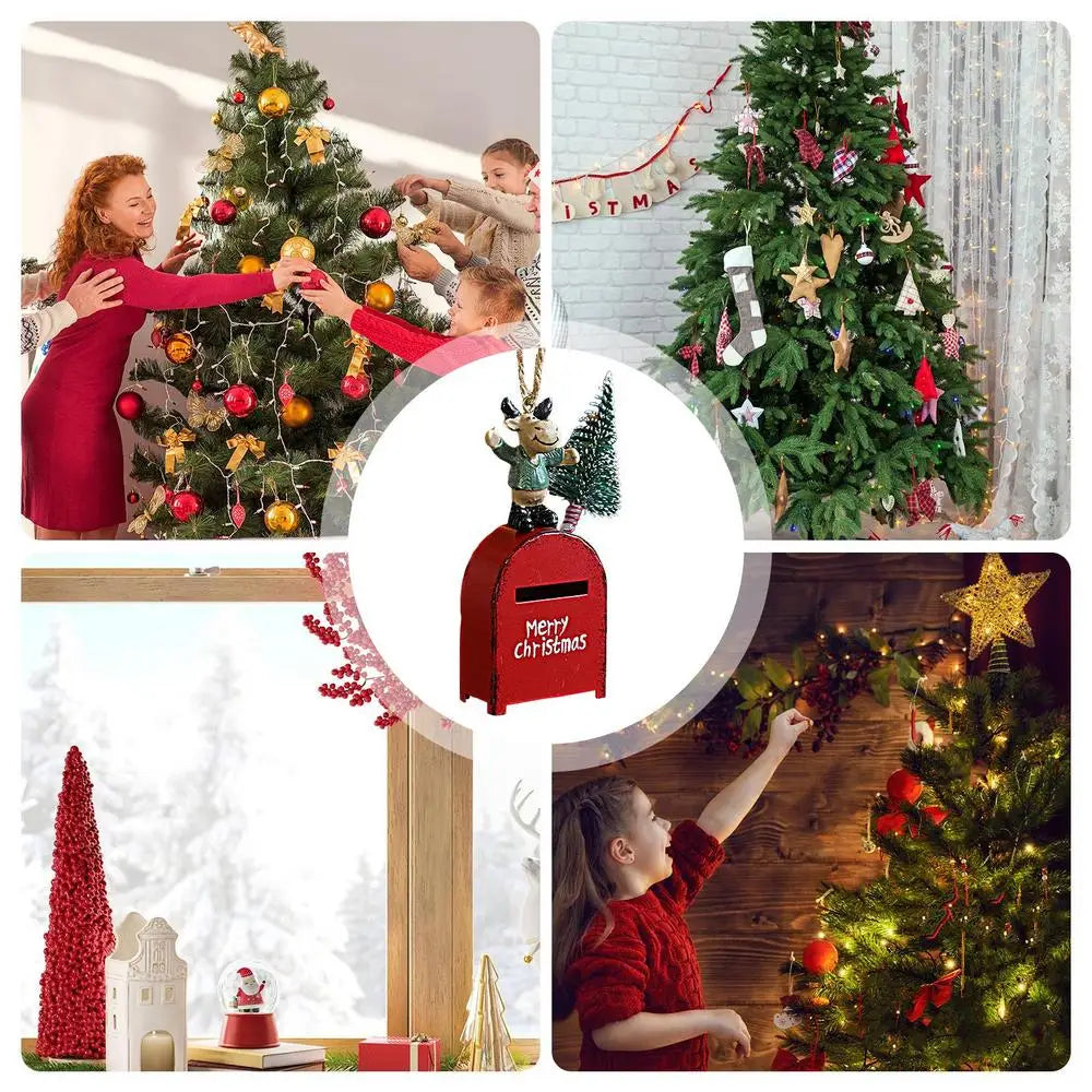 Caixas de cartão de Papai Noel | Caixas de envelope rústicas Porta-cartões de metal