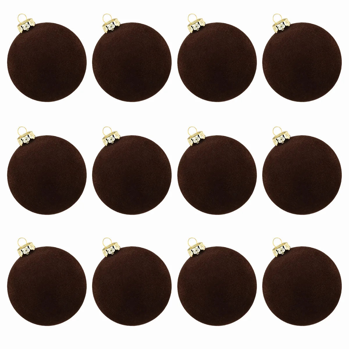 Bola de árvore de Natal reunida Veludo - 12 peças de enfeite de árvore bolas reunidas