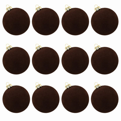 Bola de árvore de Natal reunida Veludo - 12 peças de enfeite de árvore bolas reunidas