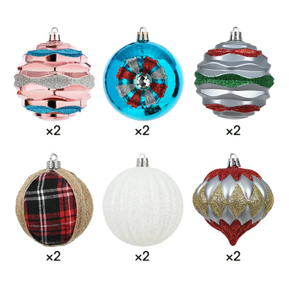 Enfeites de bolas de Natal de 8,5 cm – 16 peças de bolas de plástico para árvore de Natal