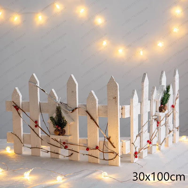 Cerca de Madeira Decoração para Base da Árvore de Natal Decorações Domésticas Natal