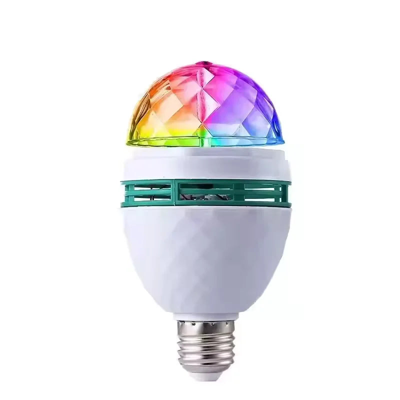 Lâmpada LED Colorida Natal Globo Giratório com Luzes para Festas RGB 3W-6W Bivolt E27
