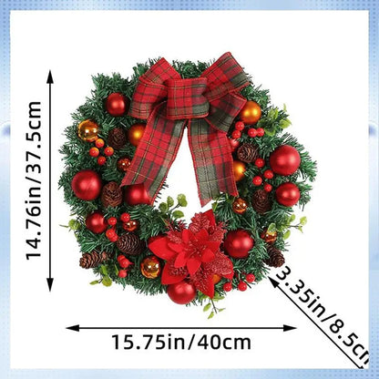 Guirlanda de Natal Ornamento da porta da frente, guirlanda de Natal artificial feliz Natal