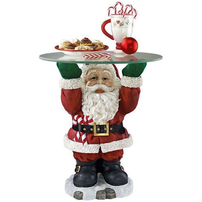 Escultura De Bandeja De Garçom Do Papai Noel