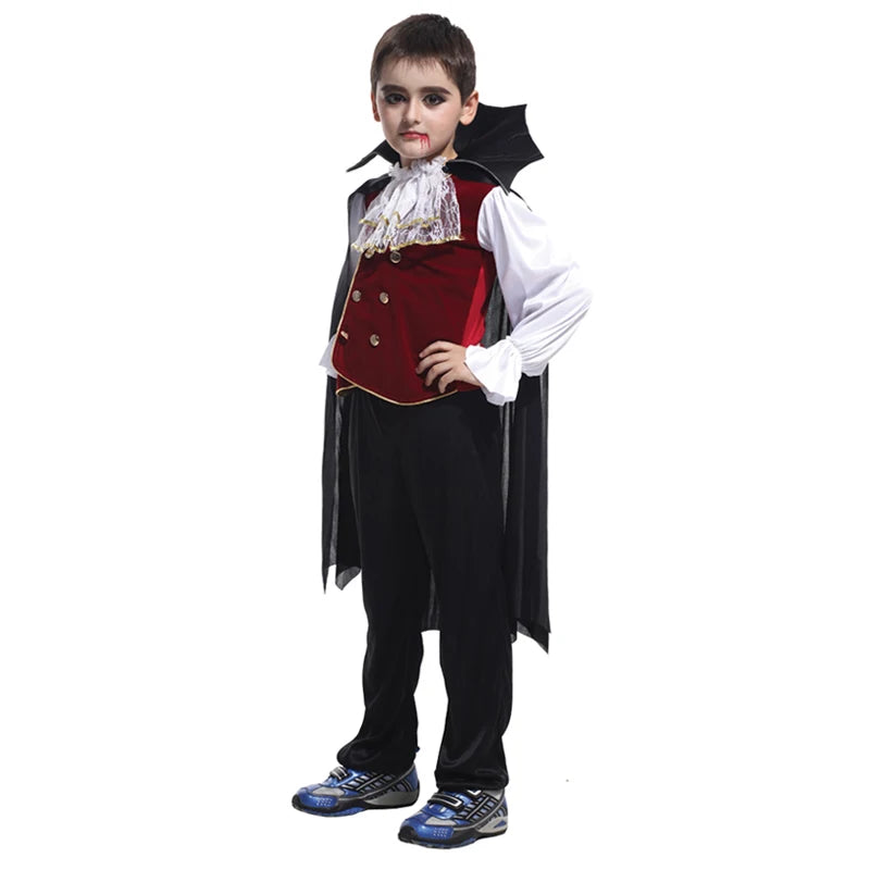 Fantasia Infantil Drácula Vampiro Halloween Cosplay + Capa