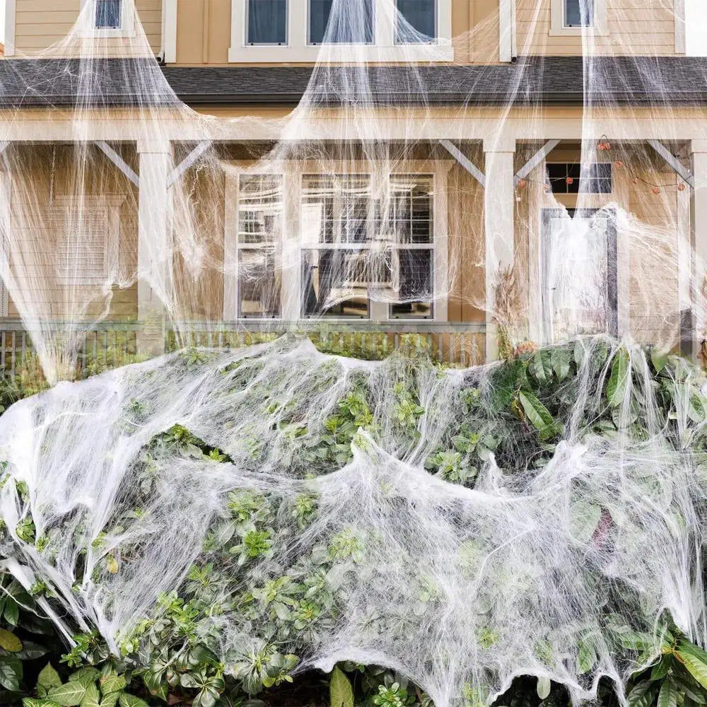 Teia Aranha Branco Falsa de Halloween Aranhas de Halloween ao Ar Livre