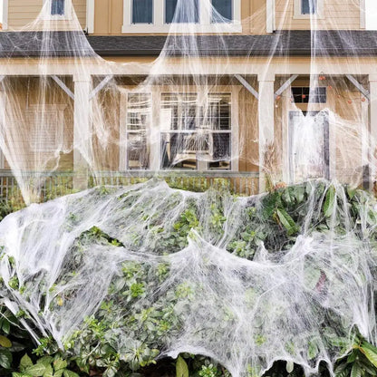Teia Aranha Branco Falsa de Halloween Aranhas de Halloween ao Ar Livre