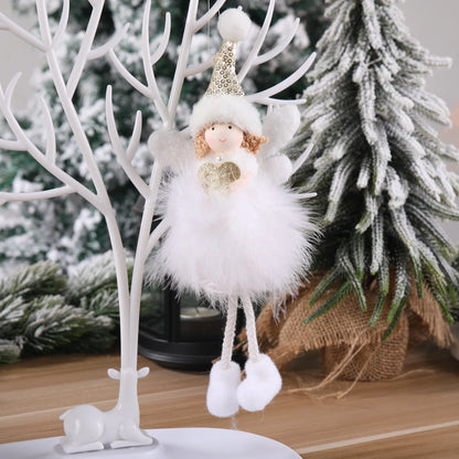 Pingente Anjo Natal Decoração de menina anjo de natal | Pingente de boneca anjo pelúcia
