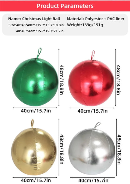 Bola de Natal Inflável Colorido Internos 40cm*Largura*54 cm*Peso: 191g Gigante 40cm PVC