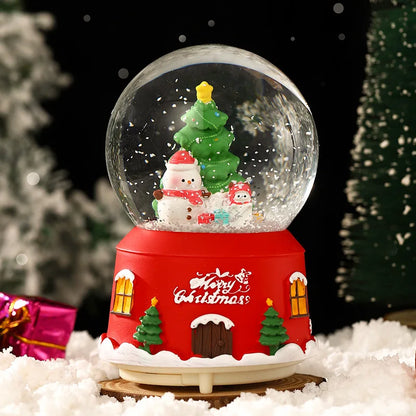 Globo de Neve de Natal, Bola de Cristal Iluminada, Enfeites de Bola de Vidro, Decorações