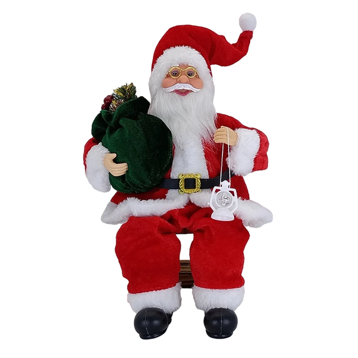 Boneco Papai Noel Casaco 30cm Enfeite Natalino Luxo Decoração Premium