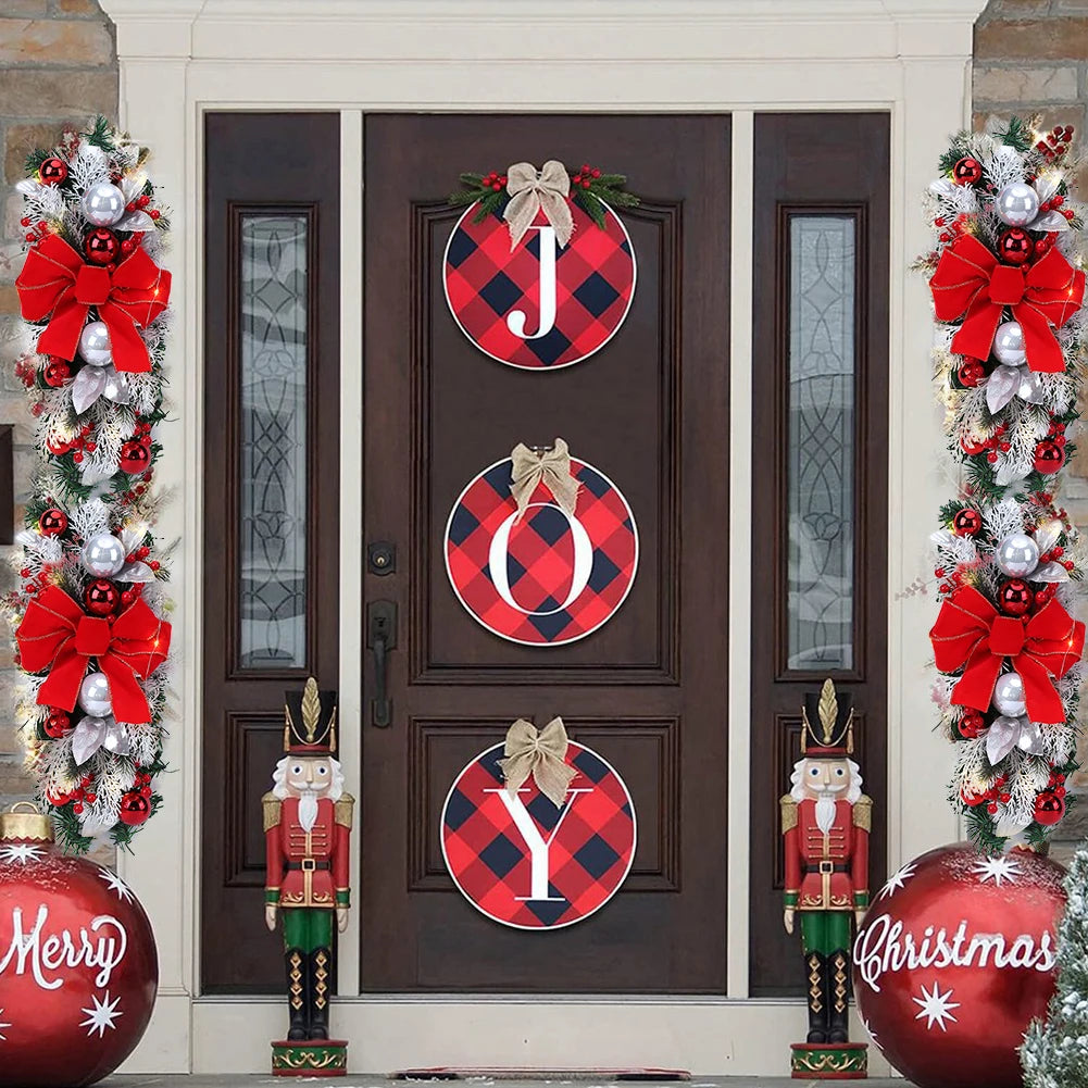 Guirlanda de Natal de vime dourado com luzes LED