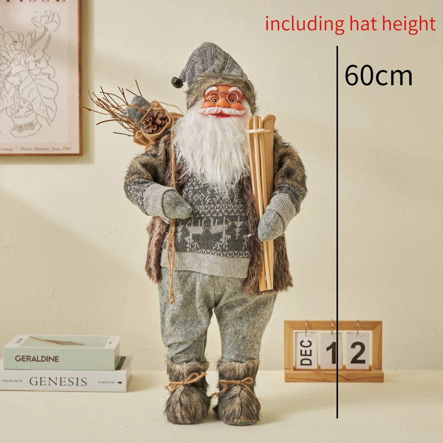 Papai Noel Papai Noel grande de 60cm, decoração de Feliz Natal para Lar, Feliz Ano Novo