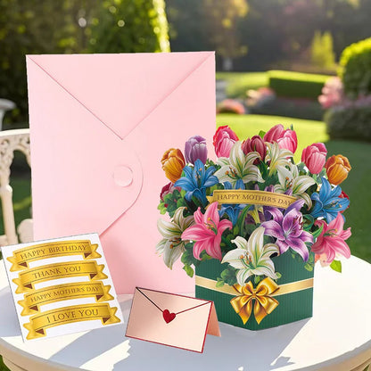 Cartão Pop Up Dia das Mães, Cartão de Dia das Mães da Filha, Pop Up Feliz Dia das Mães!